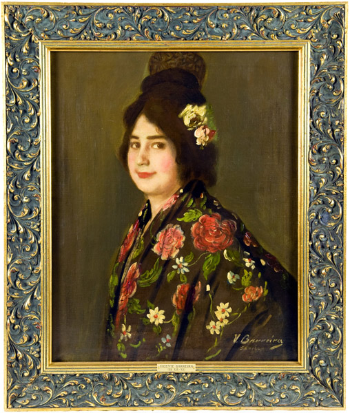 VICENTE BARREIRA. Óleo sobre lienzo. ""Retrato de Dama"