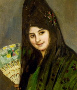 VICENTE BARREIRA. Óleo sobre lienzo. ""Retrato de Dama"
