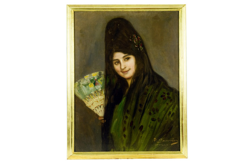 VICENTE BARREIRA. Óleo sobre lienzo. ""Retrato de Dama" VICENTE BARREIRA. Óleo sobre lienzo. ""Retrato de Dama"