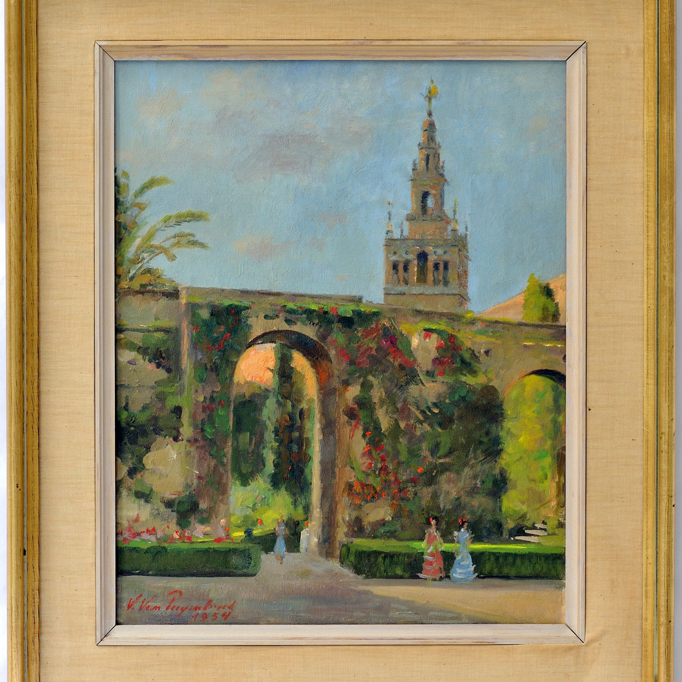 VITAL VAN PUYENBROECK. Óleo sobre lienzo. "Giralda". VITAL VAN PUYENBROECK. Óleo sobre lienzo. "Giralda".