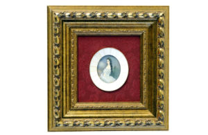 W. VONHULBR. Siglo XIX. MINIATURA PINTADA SOBRE DISCO OVAL DE MARFIL