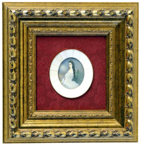 W. VONHULBR. Siglo XIX. MINIATURA PINTADA SOBRE DISCO OVAL DE MARFIL