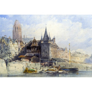 WILLIAMS CALLVER (Escuela Inglesa Siglo XIX). Acuarela sobre cartoncillo. ""Paisaje"