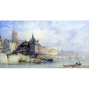 WILLIAMS CALLVER (Escuela Inglesa Siglo XIX). Acuarela sobre cartoncillo. ""Paisaje"