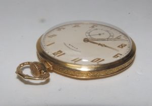 Cyma. Reloj de bolsillo para caballero, lepine y remontoir. Ca. 1900. Oro 18k. Peso: 56 gr.