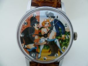 Reloj Erótico de pulsera. AUTOMATÓN. Circa. 1940