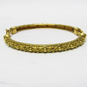 Brazalete Articulado artesanal en Oro de 18k. Longitud: 18 cm. Peso: 19 gr.