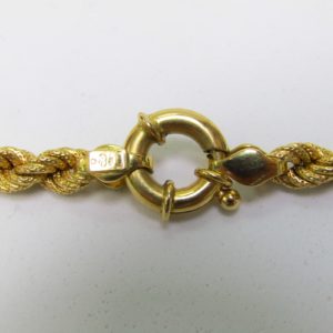 Cadena tipo cordón en Oro mate de 18k. 20,24 gr.