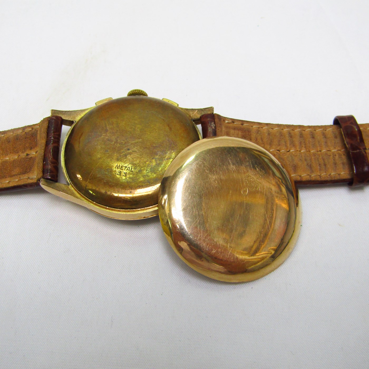 CHRONOGRAPHE SUISSE. Reloj Cronógrafo de pulsera. Oro 18k. Ca. 1950 CHRONOGRAPHE SUISSE. Reloj Cronógrafo de pulsera. Oro 18k. Ca. 1950