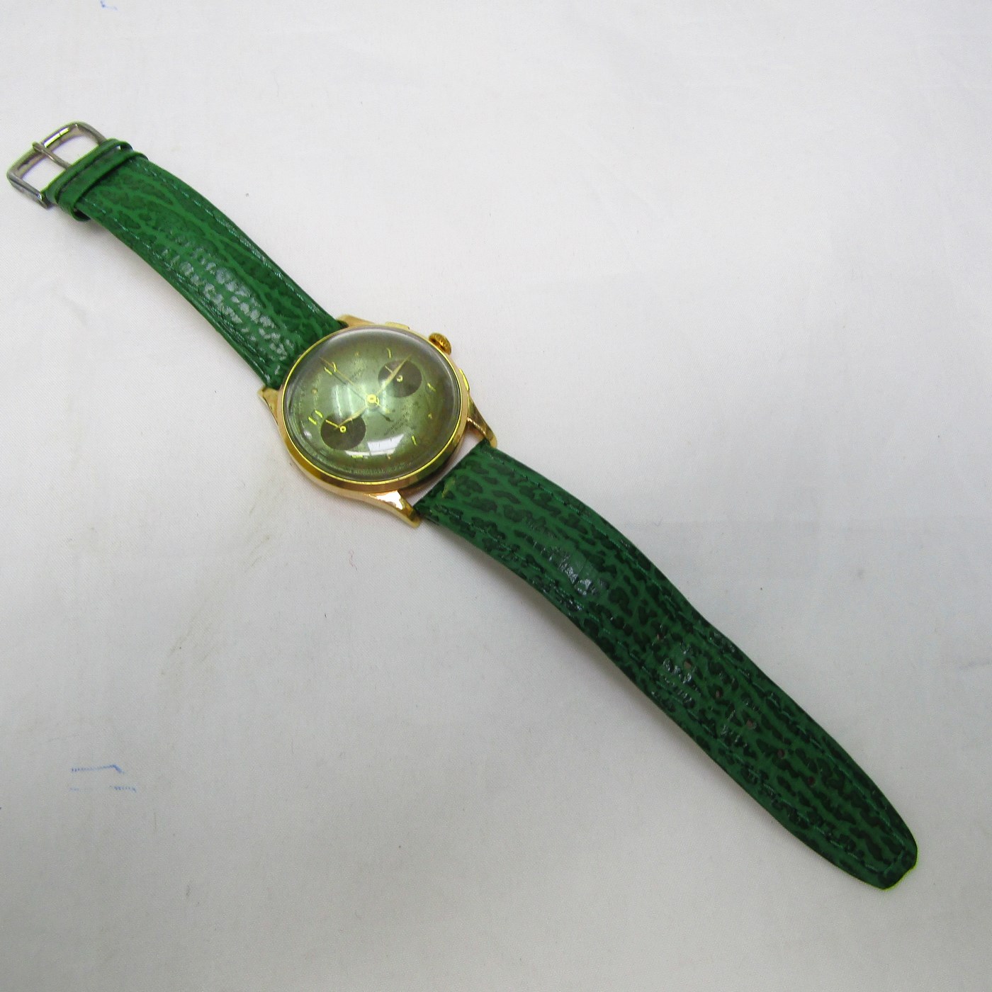 CHRONOGRAPHE SUISSE. Reloj Cronógrafo de pulsera para caballero. Oro 18k. Suiza, ca. 1950 CHRONOGRAPHE SUISSE. Reloj Cronógrafo de pulsera para caballero. Oro 18k. Suiza, ca. 1950