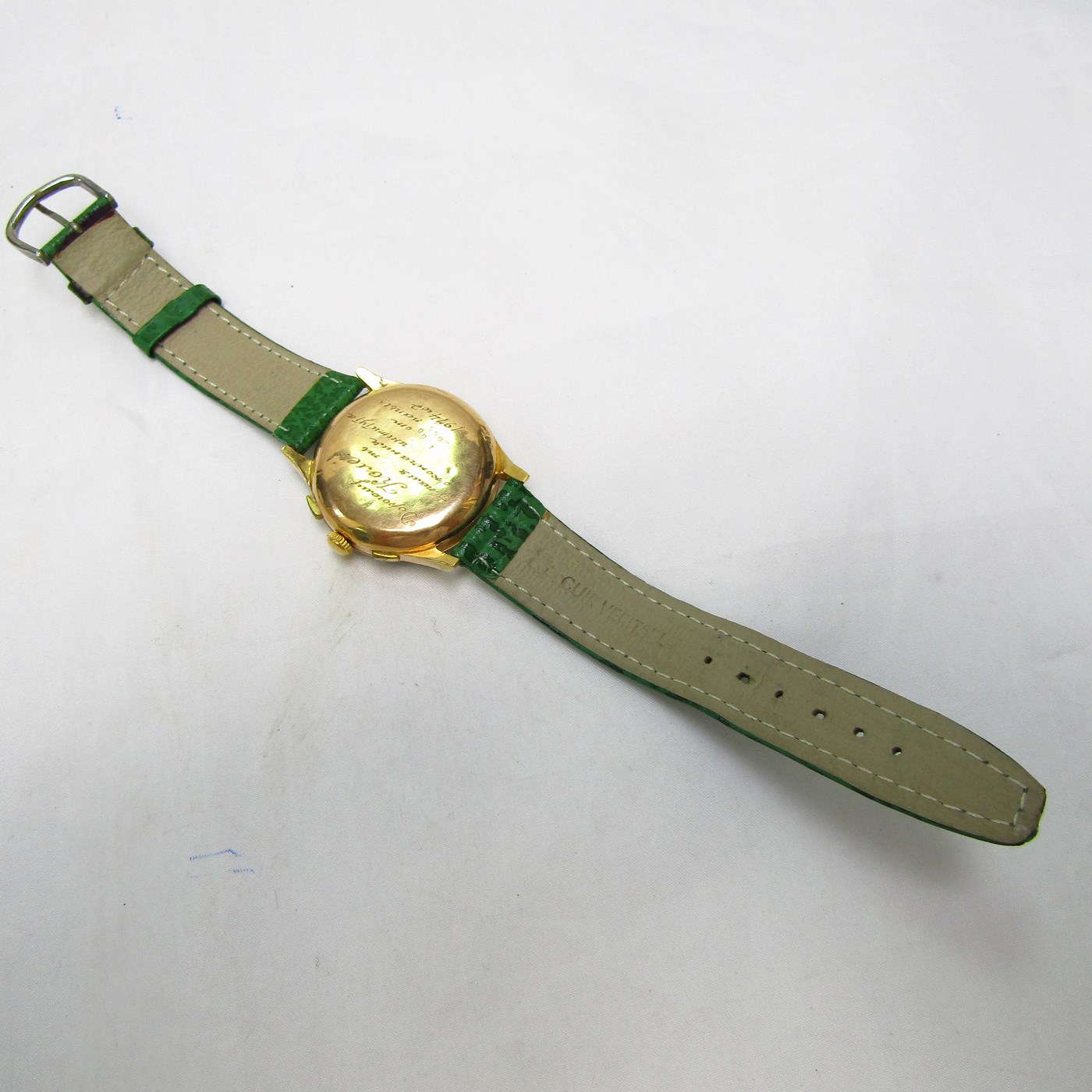 CHRONOGRAPHE SUISSE. Reloj Cronógrafo de pulsera para caballero. Oro 18k. Suiza, ca. 1950 CHRONOGRAPHE SUISSE. Reloj Cronógrafo de pulsera para caballero. Oro 18k. Suiza, ca. 1950