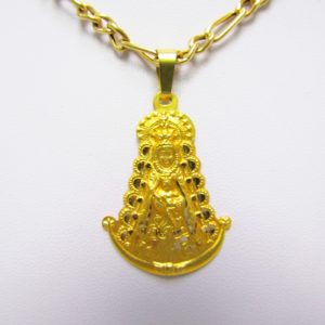 Collar tipo Cartier en Oro de 18k con Medalla de la Vírgen del Rocío.