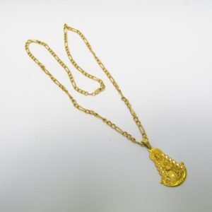 Collar tipo Cartier en Oro de 18k con Medalla de la Vírgen del Rocío.