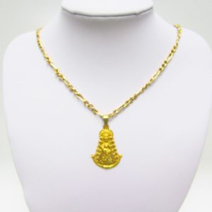 Collar tipo Cartier en Oro de 18k con Medalla de la Vírgen del Rocío.
