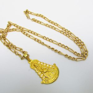 Collar tipo Cartier en Oro de 18k con Medalla de la Vírgen del Rocío.