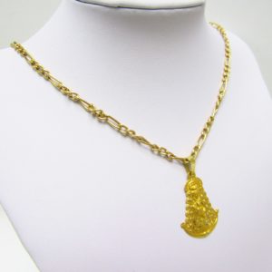 Collar tipo Cartier en Oro de 18k con Medalla de la Vírgen del Rocío.