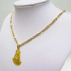 Collar tipo Cartier en Oro de 18k con Medalla de la Vírgen del Rocío.