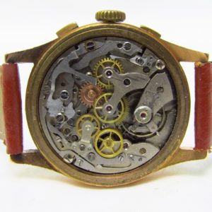 CRONOGRAPHE SUISSE. Reloj Cronógrafo de pulsera para caballero. Oro 18k. Suiza, Ca. 1950