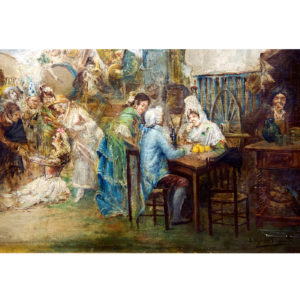 JOSÉ MORENO CARBONERO. Óleo sobre lienzo. "La Feria"