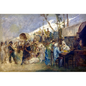 JOSÉ MORENO CARBONERO. Óleo sobre lienzo. "La Feria"