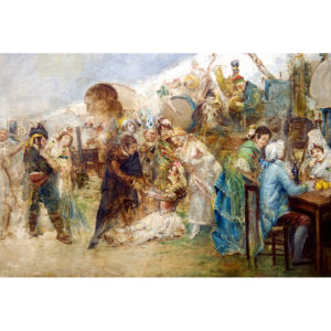 JOSÉ MORENO CARBONERO. Óleo sobre lienzo. "La Feria"