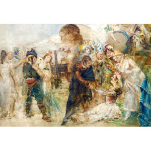 JOSÉ MORENO CARBONERO. Óleo sobre lienzo. "La Feria"