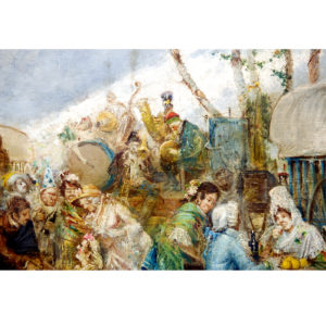 JOSÉ MORENO CARBONERO. Óleo sobre lienzo. "La Feria"