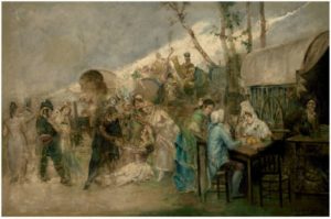 JOSÉ MORENO CARBONERO. Óleo sobre lienzo. "La Feria"