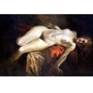 JUAN VALDÉS. Óleo sobre lienzo. "Desnudo Femenino"
