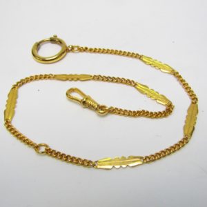 Leontina antigua. Terminal cadena para reloj de bolsillo. Oro 18k. Peso: 13,78 gr.