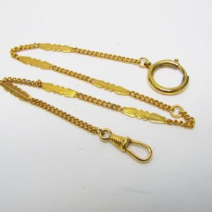 Leontina antigua. Terminal cadena para reloj de bolsillo. Oro 18k. Peso: 13,78 gr.
