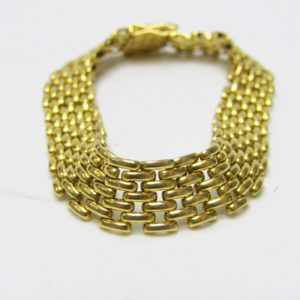Pulsera Articulada de Oro Amarillo de 18k con eslabones en forma de malla. 25,60 gr.