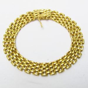 Pulsera Articulada de Oro Amarillo de 18k con eslabones en forma de malla. 25,60 gr.