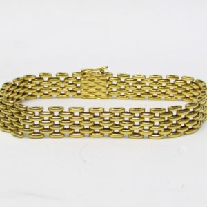 Pulsera Articulada de Oro Amarillo de 18k con eslabones en forma de malla. 25,60 gr.