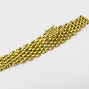 Pulsera Articulada de Oro Amarillo de 18k con eslabones en forma de malla. 25,60 gr.