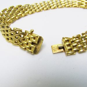 Pulsera Articulada de Oro Amarillo de 18k con eslabones en forma de malla. 25,60 gr.