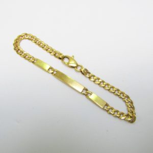 Pulsera Barbada de Oro Amarillo de 18k. con apliques a disposición.