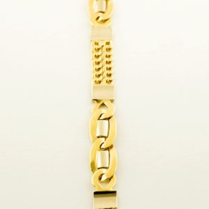 Pulsera Barbada en Oro Bicolor de 18k.