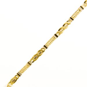Pulsera Barbada en Oro Bicolor de 18k.