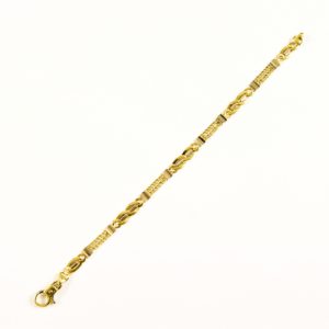 Pulsera Barbada en Oro Bicolor de 18k.