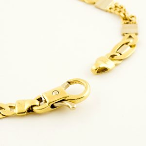 Pulsera Barbada en Oro Bicolor de 18k.