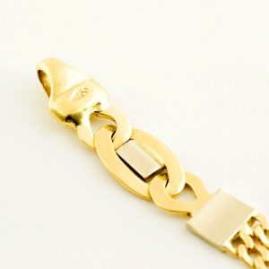 Pulsera Barbada en Oro Bicolor de 18k.
