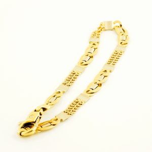 Pulsera Barbada en Oro Bicolor de 18k.