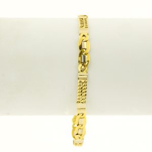 Pulsera Barbada en Oro Bicolor de 18k.