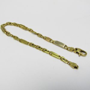Pulsera barbada en Oro Tricolor. 18k.