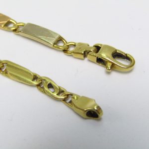Pulsera barbada en Oro Tricolor. 18k.