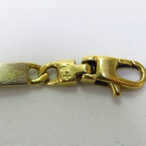 Pulsera barbada en Oro Tricolor. 18k.