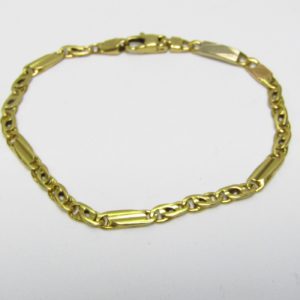 Pulsera barbada en Oro Tricolor. 18k.
