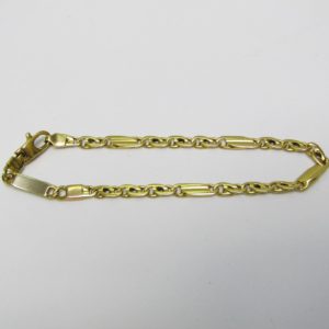 Pulsera barbada en Oro Tricolor. 18k.