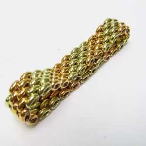 Pulsera Bicolor de eslabones alternos en Oro Amarillo y Oro Rosa de 18K. 30,10 gr.